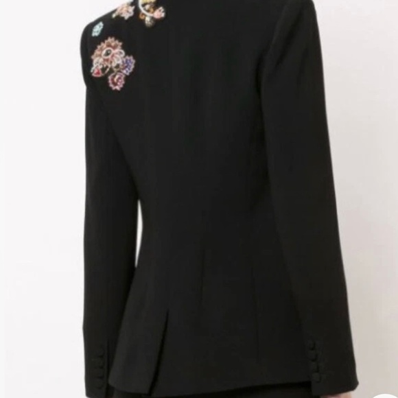 Cinq à Sept Venus Blazer in Black  with Floral Embroidery - Picture 2 of 8